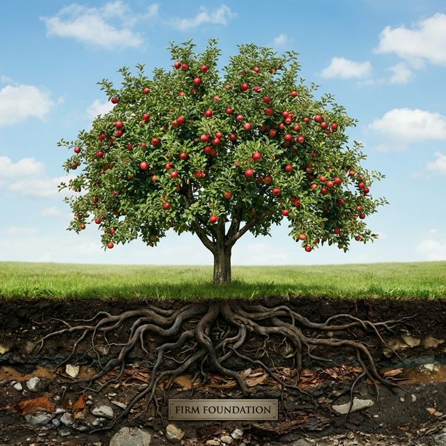 A tree with deep roots representing a firm trading foundation